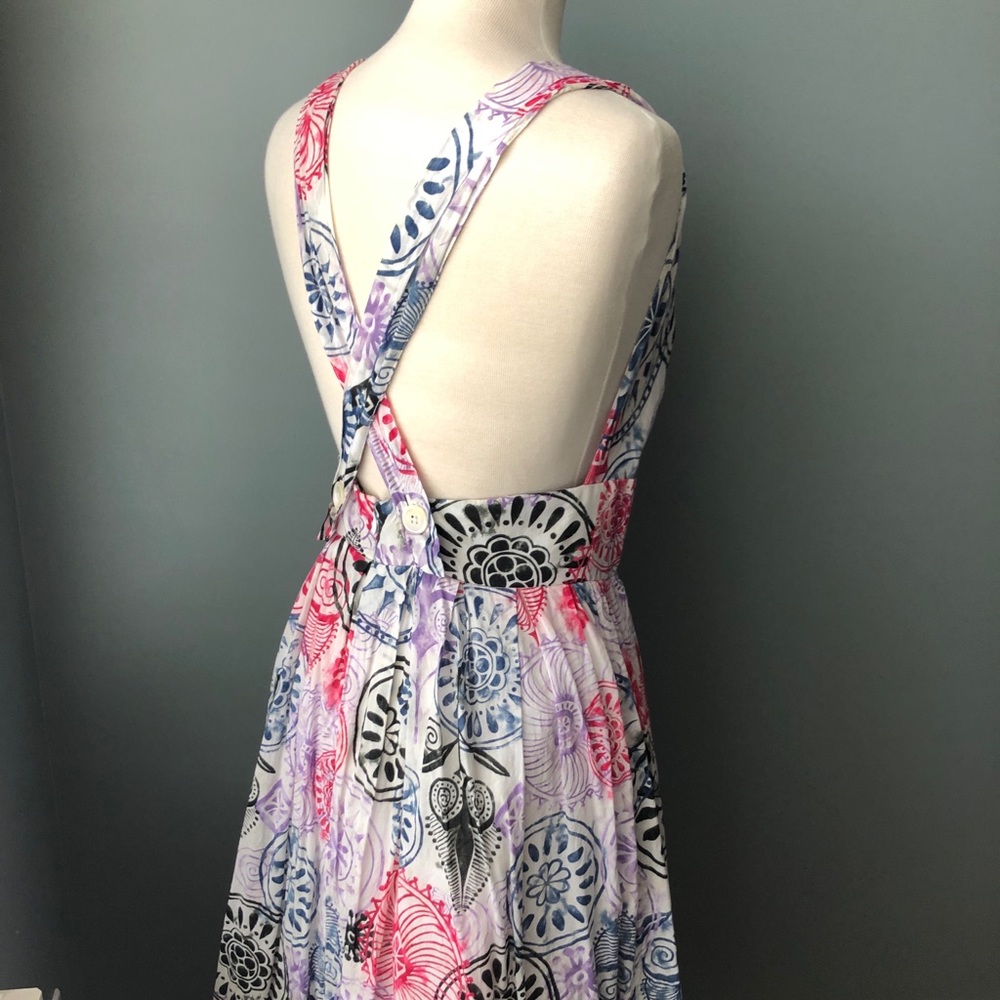 Adam Lippes Multicolor Patterned Cross Back Dress - image 6